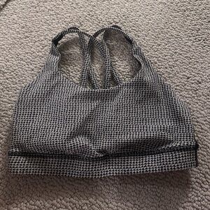 Lululemon White and Black Patterned Spots Bra Womens Size 2